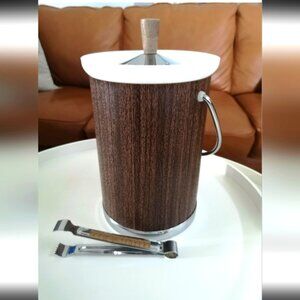 Kromex mid century modern champagne/ice bucket with tongs. Vintage 60's design.